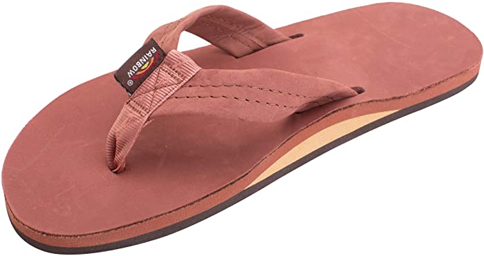 Rainbow Sandals Men's Leather Single Layer Wide Strap with Arch