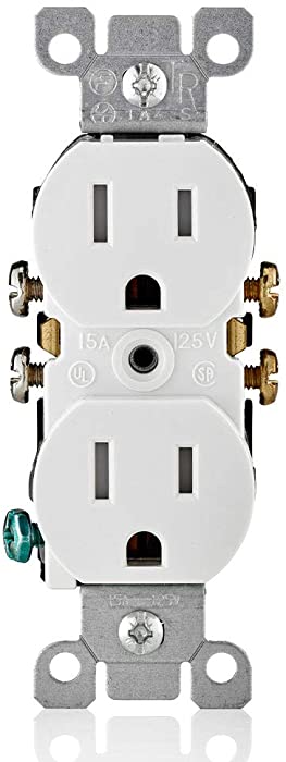 Leviton T5320-WMP 15 Amp 125V Tamper Resistant Duplex Receptacle (10 Pack), White