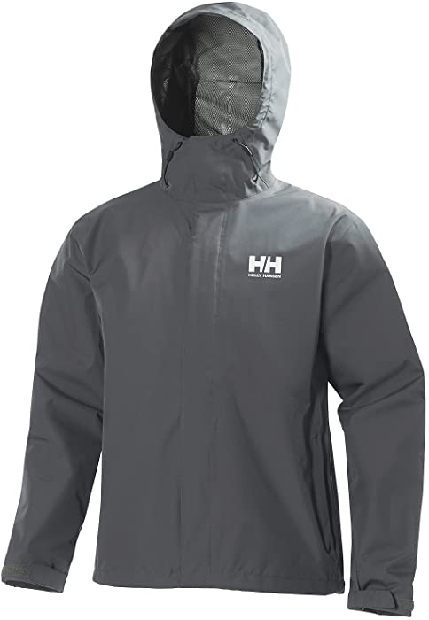 Helly Hansen Men's Seven J Waterproof, Windproof, and Breathable Rain Jacket with Hood