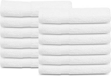 24 PCS New White 20X40 Cotton Blend Economy Bath Towels Soft & Quick Dry Salon Hair Towel-Gym Towel (2 Dozen) by GOLD TEXTILES