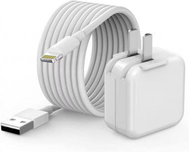 iPad Charger, [Apple MFi Certified] 10 FT Long Apple Chargers Lightning Cord Cable Fast Charging USB Wall Charger Block 12W Foldable Plug for iPad 7th 8th 9th Generation, iPad Air, iPad Mini, iPad Pro