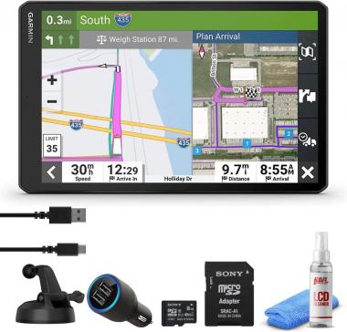 Garmin Dezl OTR710, Extra-Large, Easy-to-Read 7" GPS Truck Navigator, Custom Truck Routing, Birdseye Satellite Imagery with 8GB Micro SD Card, USB Car Adapter & 6Ave Cleaning Kit