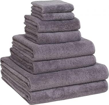 Luxury Extra Large 8-Piece Turkish Towel Set with 4 Bath Towels (30x60 and 24X48) - Grey