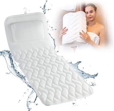 Bath Cushion for Tub - Full Body Bath Pillow, Extra-Large Non-Slip Spa Bathtub Mattress Pad with Super Thick Breathable 3D Mesh Layers - Great Back Support for Adults