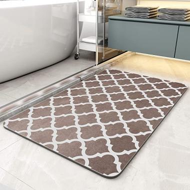 PADOOR Bath Mat with Non Slip Rubber Backing Quick Dry Bath Mats for Bathroom Super Absorbent Bathroom Rugs Dirt Resistant Thin Bath Rugs for Bathroom 20"x32"