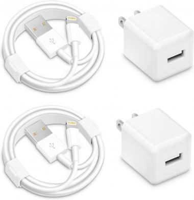 [MFi Certified] 2-Pack USB Wall Charger Travel Plug for iPhone Charger with 6ft USB to Lightning Cable Fast Charging Data Sync Transfer Cord for iPhone 14/13/12/11/SE/XR/8/8Plus/7/6/5/SE