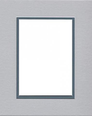 20x24 Double Acid Free White Core Picture Mats Cut for 16x20 Pictures in Nantucket Grey and Slate Blue