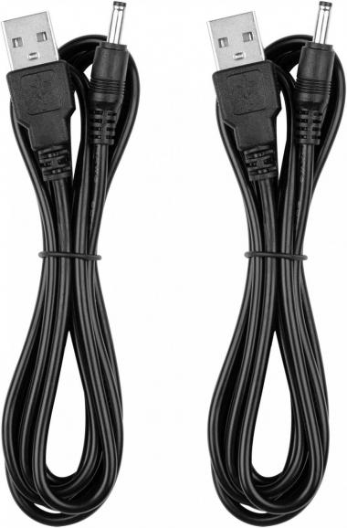 Charger Cable Replacement for Fairywill, Dnsly, Vekkia, Gloridea Electric Toothbrush, USB DC Charging Cord 5ft Black (2-Pack)