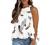 Womens Summer Tops 2022 High Neck Summer Boho Floral Halter Tank Tops Babydoll Ruffled Flowy Sleeveless Shirts Blouses