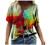 Summer Tops for Women Short Sleeve T Shirts Casual V-Neck Tie Dye Abstract Printed Tee T-Shirts Tunic Loose Blouses