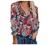 SNKSDGM Womens Casual Boho Floral Print V Neck Long Sleeve Loose Blouses Shirts Summer Babydoll Peplum Tops with Drawstring