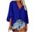 Women Summer Lace 3/4 Bell Sleeve Shirts V Neck Tops Casual Solid Elegant Blouses Summer Loose Beach Party T Shirts