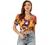 Allegra K Women's Hawaiian Shirts Leaves Printed Short Sleeve Tropical Button Down Shirt