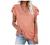 Womens Tops Casual Lace Trim Petal Sleeve Blouse Summer Loose Shirt V Neck Tunic Top Floral Print Blouse for Women