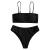 ZAFUL Womens 2 Pieces Bandeau Bikini Set Ruffle Lace up Padded Swimsuits