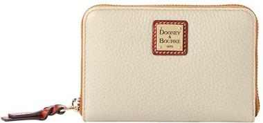 Dooney & Bourke Pebble Medium Zip Around Wallet Bone