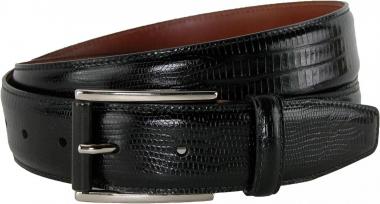 CrookhornDavis Men's Django Turin Tejus Lizard Print Dress Belt