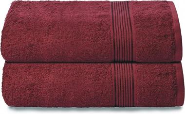 Elvana Home Cotton 2 Pack Oversized Bath Towel Set 28x55 inches, Large Bath Towels, Ultra Absorbant Compact Quickdry & Lightweight Towel, Ideal for Gym Travel Camp Pool - Burgundy Red