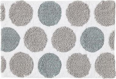 Avanti Linens Dotted Circles Collection, Bath Rug, White with Grey and Blue