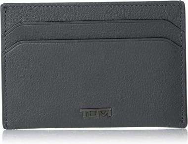 Tumi Nassau Money Clip Card Case Grey Textured One Size