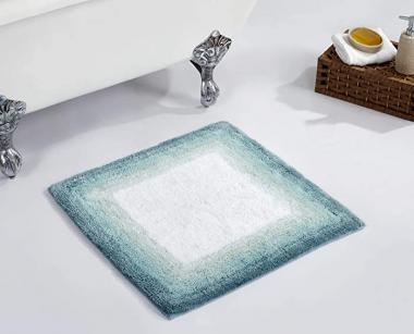 Better Trends Torrent Collection is Ultra Soft, Plush and Absorbent Tufted Bath Mat Rug 100 Percent Cotton in Vibrant Colors, 24" Square, Turquise