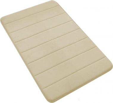 EGYPHY Memory Foam Bathroom Rug, Soft Water Absorbent Bath Mats, 17 x 24 inches Non Slip Toilet Bathmat, Machine Washable Super Bathroom Carpet for Tub Shower Bath Room Floors Kitchen-Beige