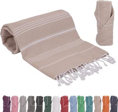 Exclusive District | Turkish Towel | Turkish Bath Towel | 100% Cotton | Beach Towel Peshtemal 38"x70", Natural