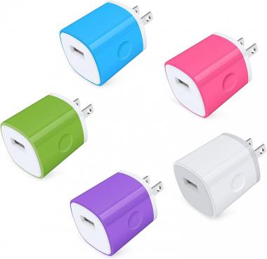 USB Charger Fast Charging Block, 5-Pack 5V/1A Power Adapter Wall Charger Box Cube for iPhone 14/13/12/11 Pro Max/Mini/X/XR/XS/SE/8, Samsung Galaxy Note 20/10 S22 Ultra/S21/S10 Z Flip4 A13 A53, Pixel