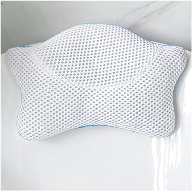 CHUANGRUN Non Slip Bath Pillow, Ergonomic Bath Pillows for Tub Neck and Back Support with 4 Suction Cups, Permeable Quick Drying Air Mesh Tub Pillow, for Women & Men