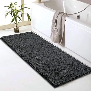 Chenille Bathroom Rugs Runner (59" x 20") - Anti-Slip Long Bath Mat, Extra Soft,Absorbent and Machine Washable,Shaggy Chenille Noodle Bath Rugs for Bathroom,Bedroom and Kitchen