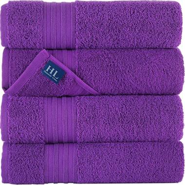 Hammam Linen Lilac Purple Bath Towels 4-Pack - 27x54 Soft and Absorbent, Premium Quality Perfect for Daily Use 100% Cotton Towel