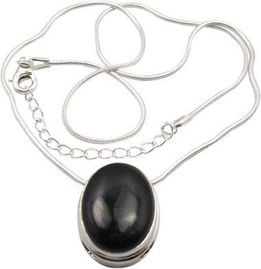 SilverStarJewel Black Onyx Necklace 18.3" 14.1 Grams Solid Sterling Silver Jewelery After Good Friday Deals