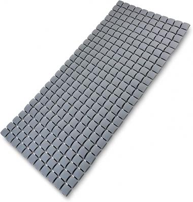 Extra Long Shower Stall Mat Non Slip Bathtub Bath Mats with Suction Cups and Drain Holes- 34 X 15.4 Inch (Gray)