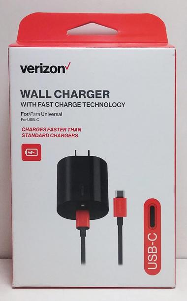 Verizon USB-C (Type C) Wall Charger with 3 Amp Fast Charge Technology & LED Indicator for Samsung Galaxy S8/S8 Plus, LG G6/G5/V20, Google Pixel/Pixel XL, Motorola Droid/Play Droid/Force Droid