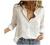 Womens Shirts V Neck Short/Long Sleeve Button Down Casual Blouses Plus Size Tops Dressy Office Business Work Shirt Top