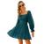 EXLURA Women Tie Back Long Lantern Sleeve Square Neck Ruffle Dress Elastic Waist Aline Casual Mini Dress