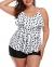 Yonique Womens Plus Size Tankini Swimsuits with Shorts Flounce Two Piece Bathing Suit Floral Printed Swimwear