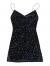 ZAFUL Women's Stars Print Side Slit Velvet Sleeveless Mini Dress Sexy Cowl Front Spaghetti Strap A-Line Mini Dress