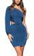 LYANER Women's One Shoulder Long Sleeve Cutout Bodycon Club Cocktail Mini Dress