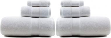 Lauren Ralph Lauren Wescott Towel 6 Piece Set Bundle Sailcloth White - 2 Bath Towels, 2 Hand Towels, 2 Washcloths