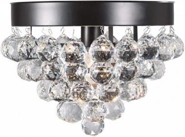 Design House 579433 Madrid 12-1/2 in. 1 Bronze Semi-Flush Mount Crystal Ceiling Light