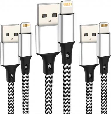 LTDNB [MFi Certified] iPhone Charger Cable 3Pack[3/3/6ft] Fast Charging Lightning Cable Compatible iPhone 12/11Pro Max/11Pro/11/XS/Max/XR/X/8/8P/7and More-Black&White