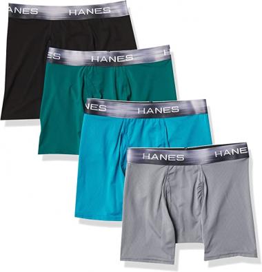 Hanes Ultimate Men's Sport X-Temp Ultra Lightweight Boxer Brief 4-Pack