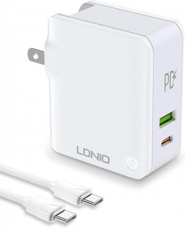 USB C Wall Charger, LDNIO 32W PD Fast Charging Wall Charger with 3.2ft Type C Cable Compatible with iPhone 13 Pro Max/13 Pro,12 Pro Max/12 Pro, iPad Air/iPad Pro, iPhone SE 2022 and More