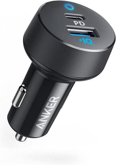 USB C Car Charger, Anker 32W 2-Port Type C Compact Car Charger with 20W Power Delivery and 12W PowerIQ, PowerDrive PD 2 with LED for iPhone 13, Pixel 3/2/XL, iPad Pro, and More