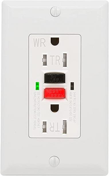 ANKO GFCI Outlet 15 Amp, UL Listed, Tamper-Resistant, Weather Resistant Receptacle, LED Indicator with Decor Wall Plates and Screws, Indoor or Outdoor Use