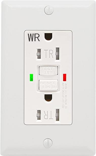 ANKO GFCI Outlet 15 Amp, Tamper-Resistant, Weather Resistant Receptacle Indoor or Outdoor Use, 2 LED Indicator with Decor Wall Plates and Screws, White