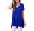 POPYOUNG Women's Summer Casual T-Shirt V-Neck Short Sleeve Tunic Dress Tops for Leggings Loose Blouse Shirt