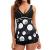 YALFJV Tankini Bathing Suits for Women Color Block Printed Tummy Control Swimsuits with Boy Shorts Two Piece Modest Swimwear