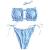 ZAFUL Womens 2 Pieces Bandeau Bikini Set Ruffle Lace up Padded Swimsuits